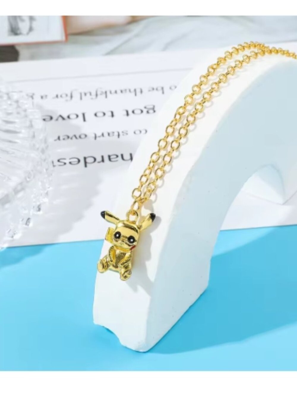 Gold Plated Pikachu Pendant Necklace